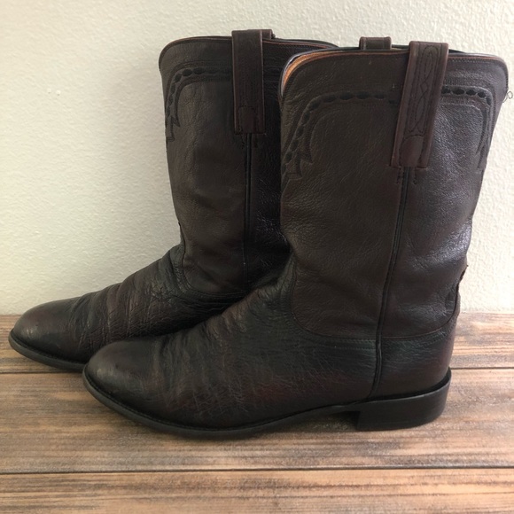 Lucchese Smooth And Full-Quill Ostrich Roper Boots - Picture 2 of 7